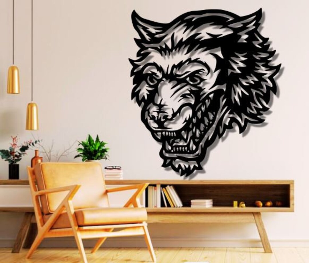 Wild Wolf Face Dxf Svg Png Files Wolf Angry Wild - Etsy