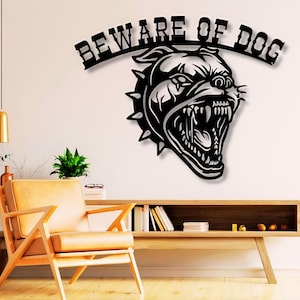 Beware Of Dog Dxf Svg Png Files Beware Dog Face Angry Wild Horror Door , Sign , Hanging , Cut , For , Cnc , Plasma