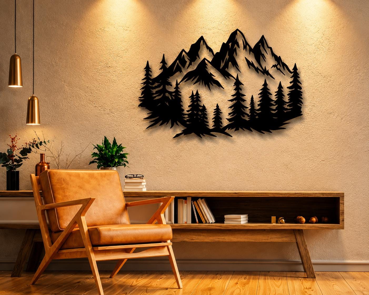 Mountain Scene Wall Art DXF SVG | Nature Landscape CNC Plasma