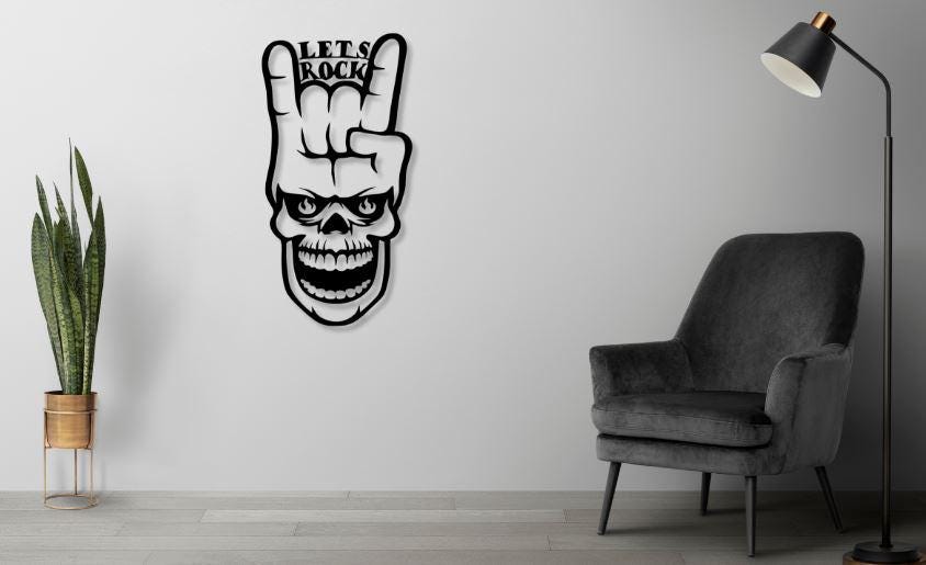 Rock Hand Sign Skull Cut File, CNC Plasma Laser (svg, Dxf, Png) - Etsy