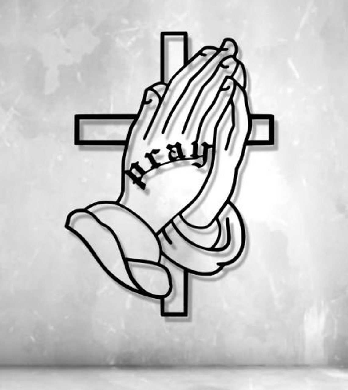 Pyaying Hand Cd R Dxf File Pray Dxf Svg Png Files Catholic Cross Praying , Christian , Hand ...