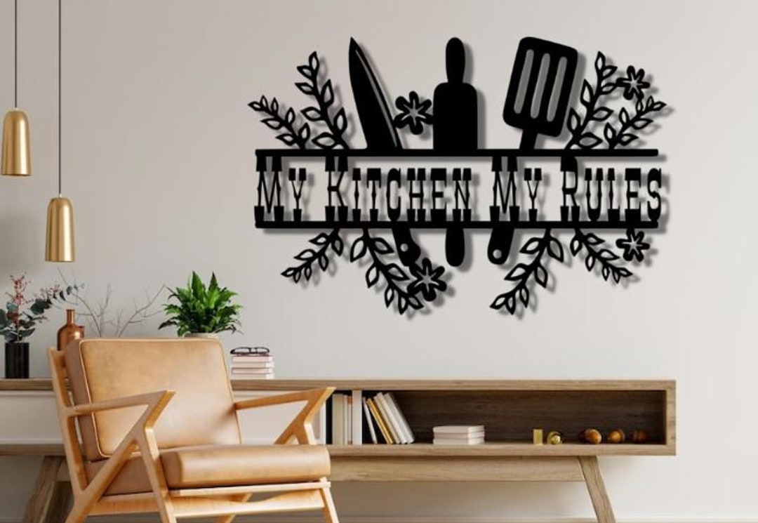My Kitchen Dxf , Svg , Png Fles , My , Kitchen , Rules , Cooking , Fork
