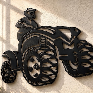 Bestanden voor metalen wanddecoratie met 4-wieler, CNC-plasma-lasersnijden (svg, dxf, png)