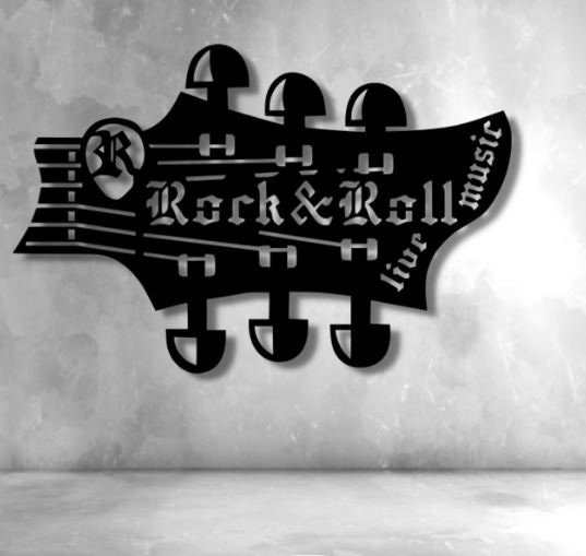 Rock N Roll Dxf Svg Png Files Rock Music Live - Etsy