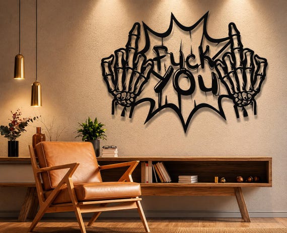 Middle Finger Text Wall Art: Fuck You SVG DXF PNG Files - Etsy