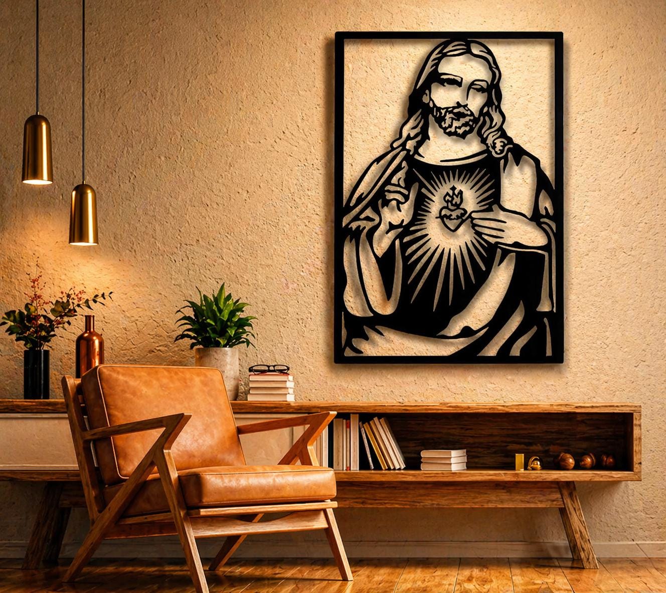 Jesus Metal SVG DXF File Wall Art, CNC Laser Cut Files (svg, Dxf