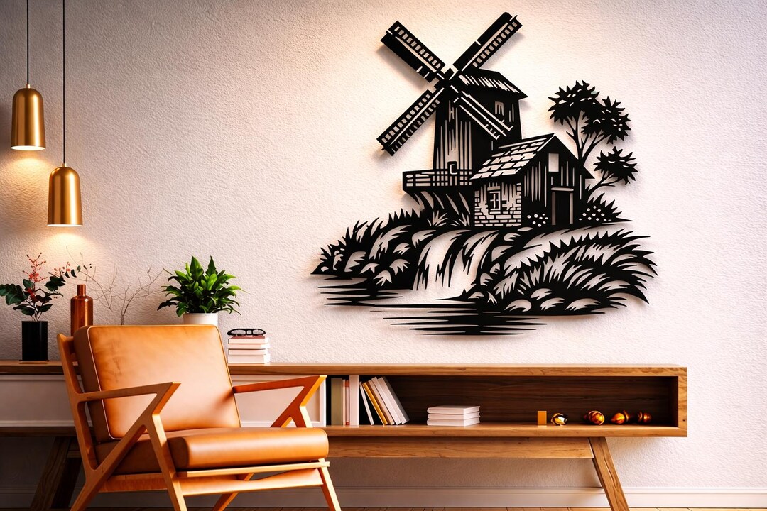 Cnc Router Windmill Sign Windmill Svg Dxf Png Files Vector Art Cut File for Cnc Laser Plasma ...