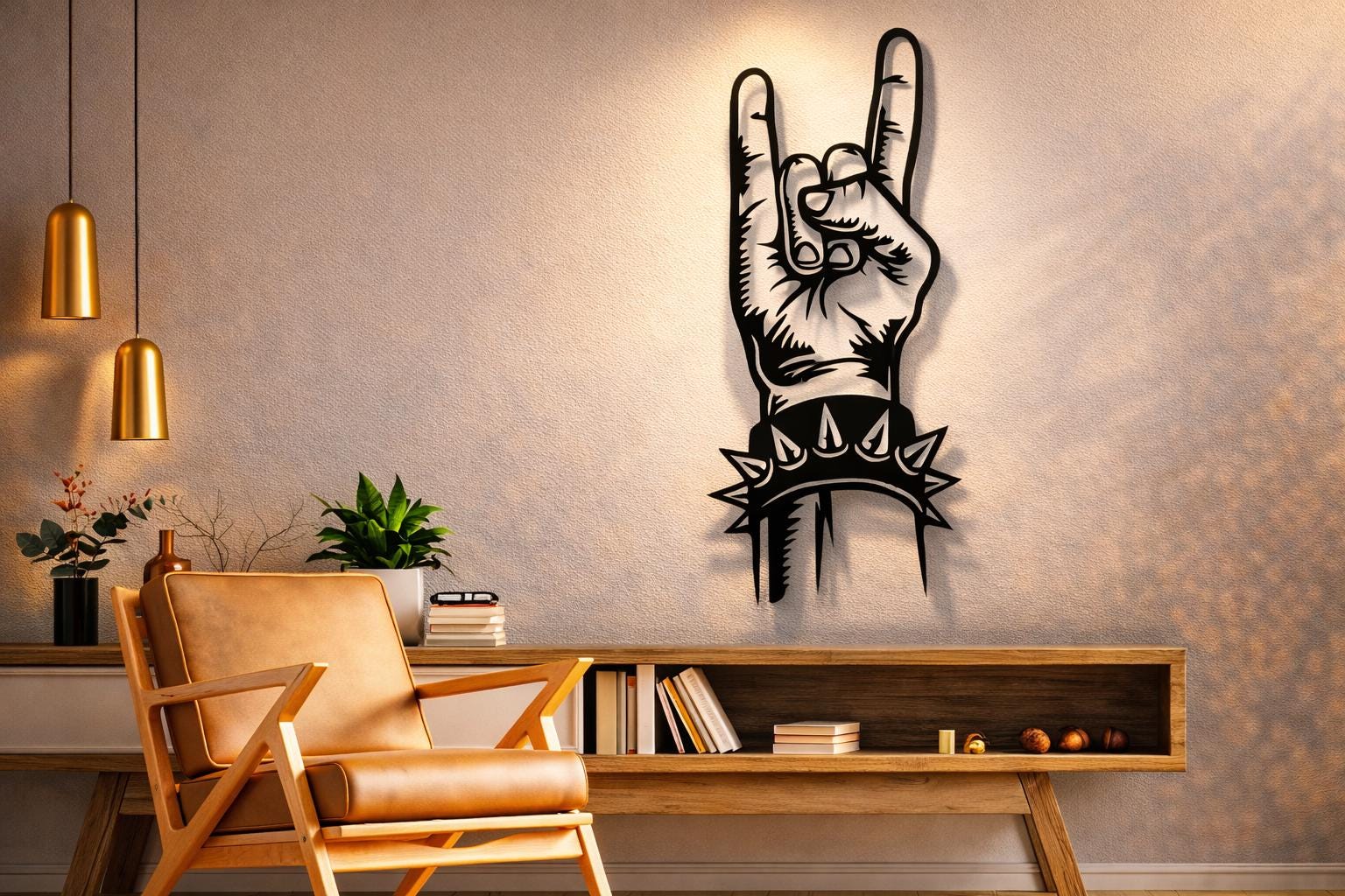 Rock Hand Sign SVG DXF Files Wall Art: CNC Laser Cut File - Etsy