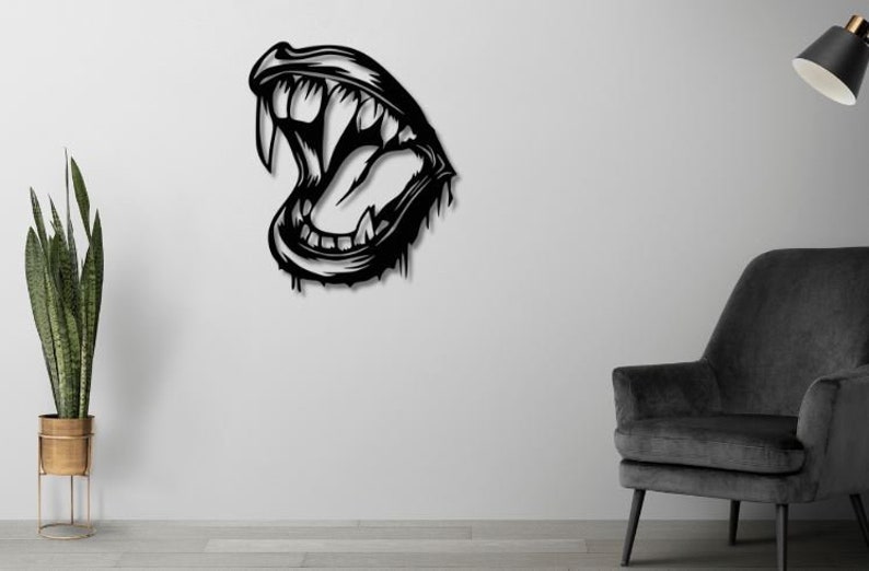 Boca de monstruo Dxf Svg Png Archivos Monstruo Boca - Etsy México