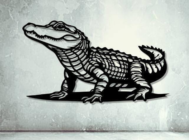 Alligator Dxf Svg Png Files Crocodile Wall Art Cut File for Cnc Plasma ...