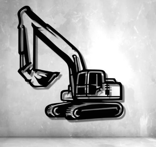 Excavator SVG DXF Files Wall Art Files, CNC Plasma Laser Cut (svg, Dxf ...
