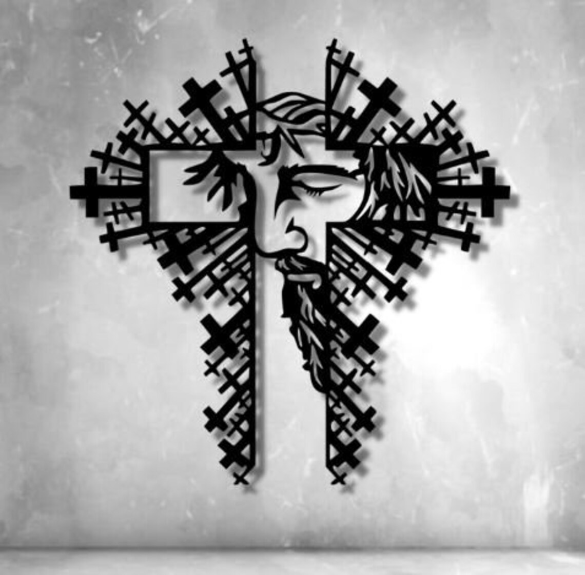 Jesus Cross Dxf Svg Png Files Metal Wall Art, CNC Plasma Laser Cut File ...