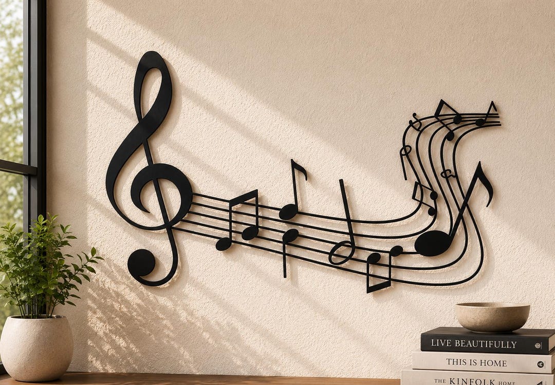 Music Notes Dxf Svg Png Files Music Design Wall Art Cut Vector for