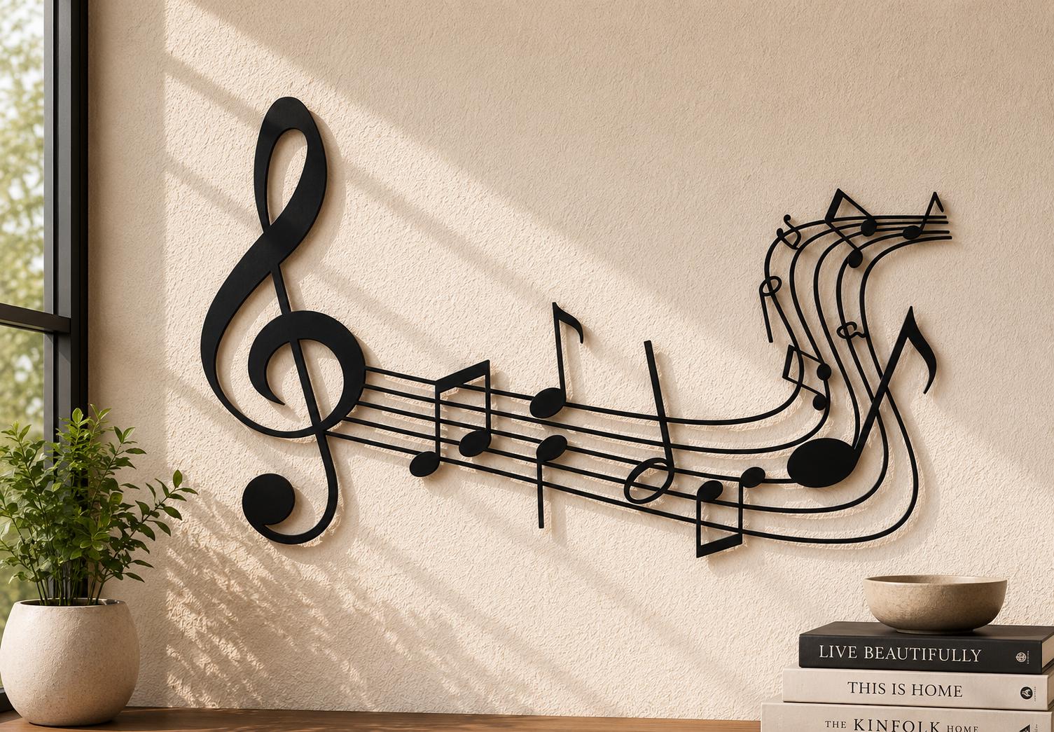 Music Notes Dxf Svg Png Files Music Design Wall Art Cut Vector for