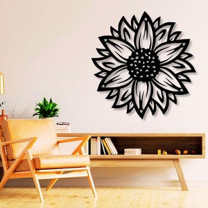 Sonnenblume, Dxf-Svg-Png-Dateien, Sonnenblume, Blume, Blumen, Wand, Kunst, Schnitt, Datei, Für Cnc, Laser, Laser
