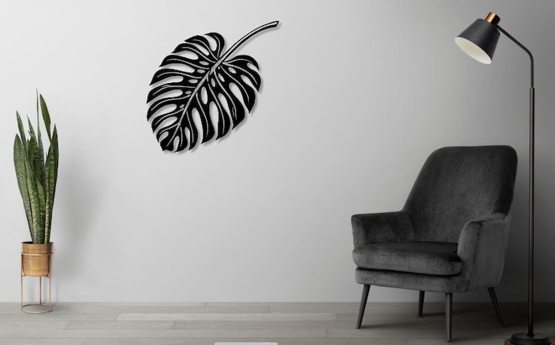 Monstera Leaf Dxf Svg Png Files Monstera Tree Wall Art Cut File for Cnc ...