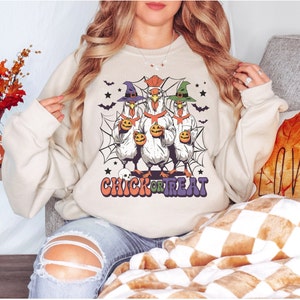 Chicken Sweatshirt Halloween Funny Chicken Owner Sweatshirt Unisex Halloween Party Sweatshirt Mens Womens Halloween Gift Teacher Shirt