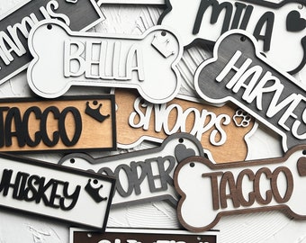 Personalized Dog Crate Name Sign, 3D Wooden Pet Decor