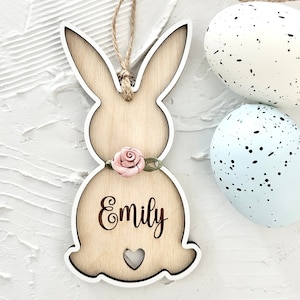 Étiquettes pour panier de Pâques Lapin Étiquettes personnalisées pour panier de Pâques Lapin Nom Décoration de Pâques Marque-places de Pâques personnalisés Cadeaux de Pâques