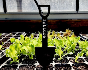 Marcadores de jardín personalizados, estacas de pala negra para hierbas y vegetales