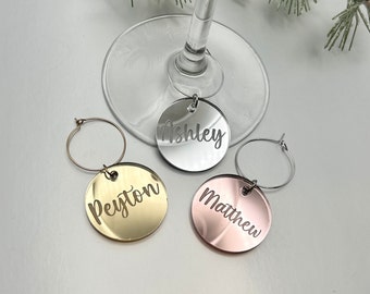 Personalized Wine Charms, gifts, Wedding Favours, Custom Drink Charms, Barware, Place Setting Names, Special Occasions