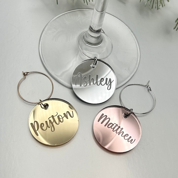 Personalized Wine Charms, gifts, Wedding Favours, Custom Drink Charms, Barware, Place Setting Names, Special Occasions