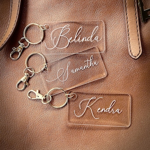Personalized Key Ring,  Acrylic Custom Key Rings, Custom Backpack Key Rings, Bridesmaid Gifts, Personalized Gifts,  Stocking Stuffers
