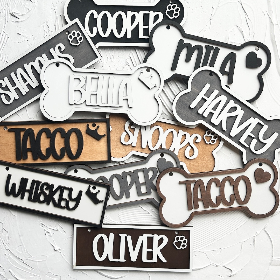 Photo inspiration: Engraved Dog Crate Names Reference: Personalized Dog Crate Name Sign 3D Wooden Pet Decor
