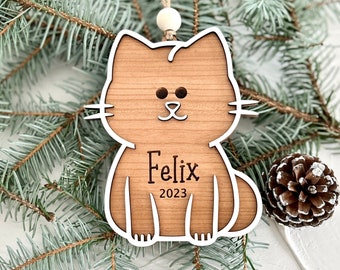Personalized Cat or Dog Christmas Ornament, Cat Gift, Dog Gift, Custom Pet Lover Gift, 3D Engraved Pet Ornament, Custom Birthday Gift