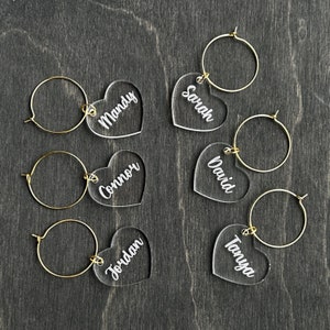 Personalized Wine Charms, Housewarming, Wedding Favours, Wine Glasses, Barware, Bachelorette Party, Custom Drink Charms, Custom Bar Gift