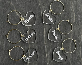 Personalized Wine Charms, Housewarming, Wedding Favours, Wine Glasses, Barware, Bachelorette Party, Custom Drink Charms, Custom Gift