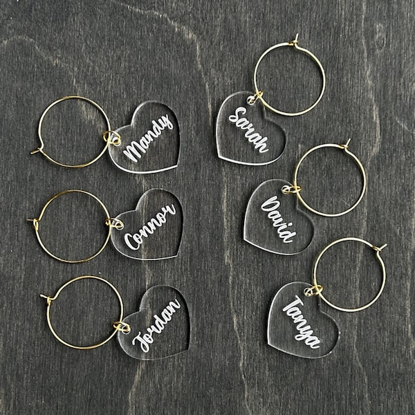 Personalized Wine Charms, Housewarming, Wedding Favours, Wine Glasses, Barware, Bachelorette Party, Custom Drink Charms, Custom Gift