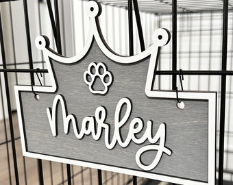 Personalized Crate Sign, Custom Dog Decor, Hanging Crate Sign, Custom Crate Sign, Dog Bone Sign, Personalized Dog Gift, Crate Dog Decor