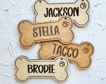 Letrero de madera grabado con nombre para jaula de perro, regalo personalizado para tu mascota