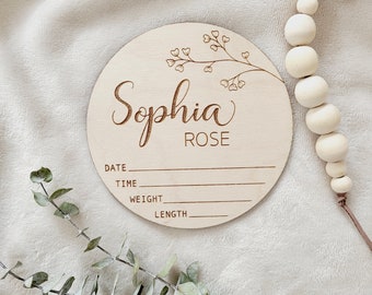 Wooden monthly milestone Markers, Baby Shower Gift, Newborn Announcement sign, Monthly Milestone Discs For Baby Photo prop, Baby Name Sign