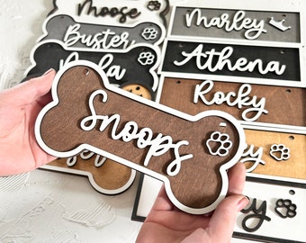 Personalized Dog Name Plate, Kennel Name Sign, Dog Crate Name Plaque, Dog Decor, Custom Dog or Cat Lover's Gift, Wooden Dog Name Sign,