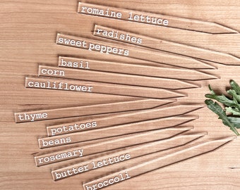 Engraved Garden Stakes, Custom Garden Decor, Custom Herb and Vegetable Markers, Acrylic Garden Stakes, Garden Decor, Mother's Day Gift