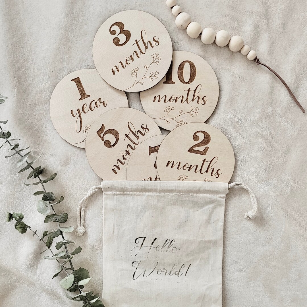 Wooden Monthly Milestone Markers Baby Shower Gift Newborn - Etsy