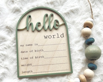 Acrylic Birth Announcement Sign Photo Prop Hospital Newborn New Baby ...