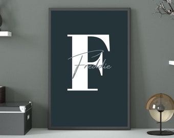 Custom Initial Print | Initial Wall Art | Kids Bedroom Decor | Bedroom Wall Kids Prints | Man Cave Art | Printable Wall Art DIGITAL DOWNLOAD