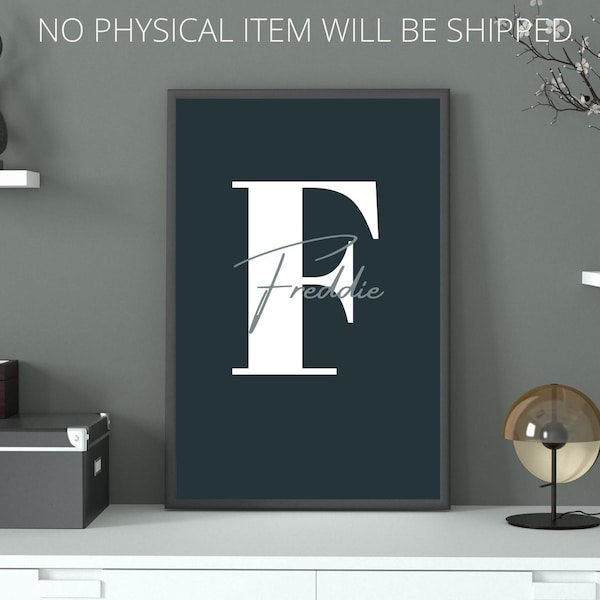 Custom Initial Print | Initial Wall Art | Kids Bedroom Decor | Bedroom Wall Kids Prints | Man Cave Art | Printable Wall Art DIGITAL DOWNLOAD