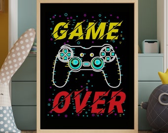 Game Over Quote, Game Over Print, Man Cave Print, Video Game Print, Gaming Print, Video Game Art, Gaming Art, Gaming Room, Printable Art