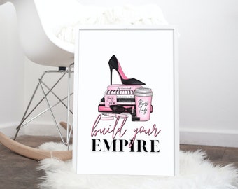 Office Printable Wall Art Pink | Girl Boss Printable Wall Art | Inspirational Printable Art | Motivational Sign | Office Decor | Bedroom Art