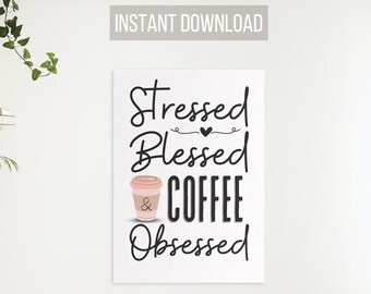 Coffee Printable Wall Art | Printable Coffee Art | Printable Wall Art For The Office | Coffee Poster | Coffee Lover Gift | Instant Download