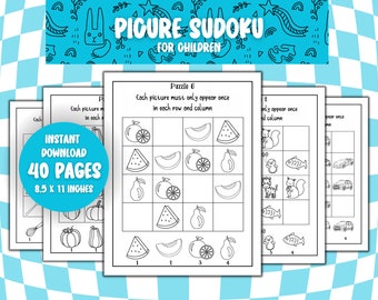 Picture Sudoku for Kids, Learn Sudoku, Sudoku Book, Sudoku for Kids, My First Sudoku, Sudoku Activty Book, Puzzle Book for Kids, Digital