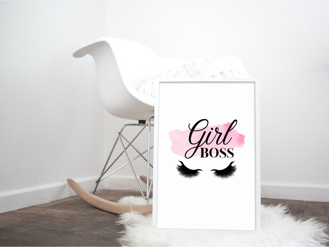Girl Boss Printable Wall Art, Eyelashes Wall Art, Ladies Office Print ...