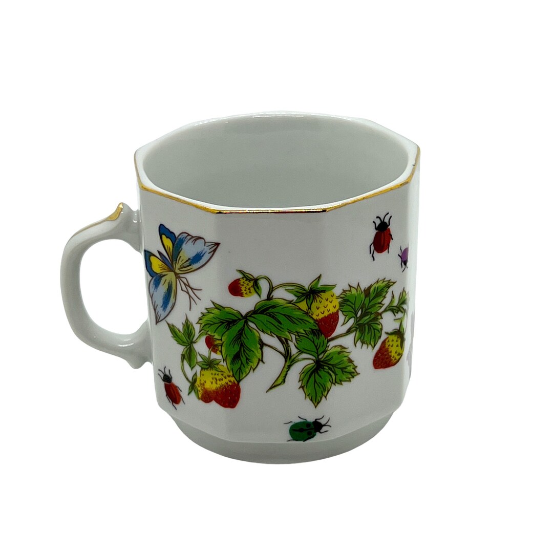 House of Ardalt Vintage Coffee Mug Tea Cup Strawberries Etsy