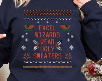 Ugly Excel Christmas Sweatshirt, Excel Christmas Sweater, Excel Gift for Co-Worker, Excel Lover Crewneck, Data Analyst Gift, Excel Sweater