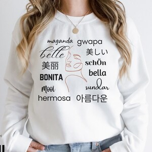 Filipino Crewneck Sweatshirt, Filipina SweatShirt, Philippines Shirt, Filipino Shirt, Filipina Shirt, Female Face Line Art Sweatshirt