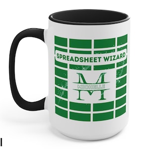 Personalized Spreadsheet Mug, Spreadsheet Wizard Mug, Excel Sheet Coffee Mug, Accountant Mug, Data Analyst Mug, Excel Coffee Mug, CPA Gift
